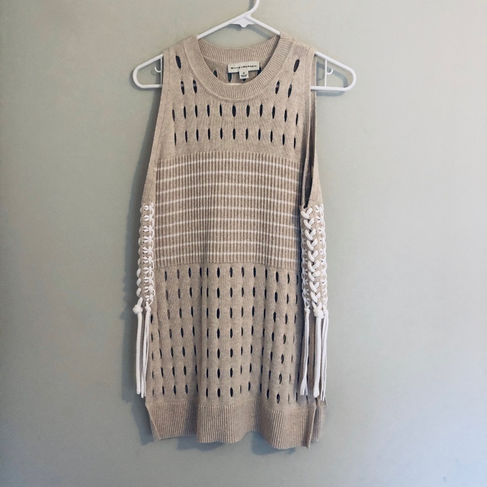 White + Warren Lace Up Tunic Medium